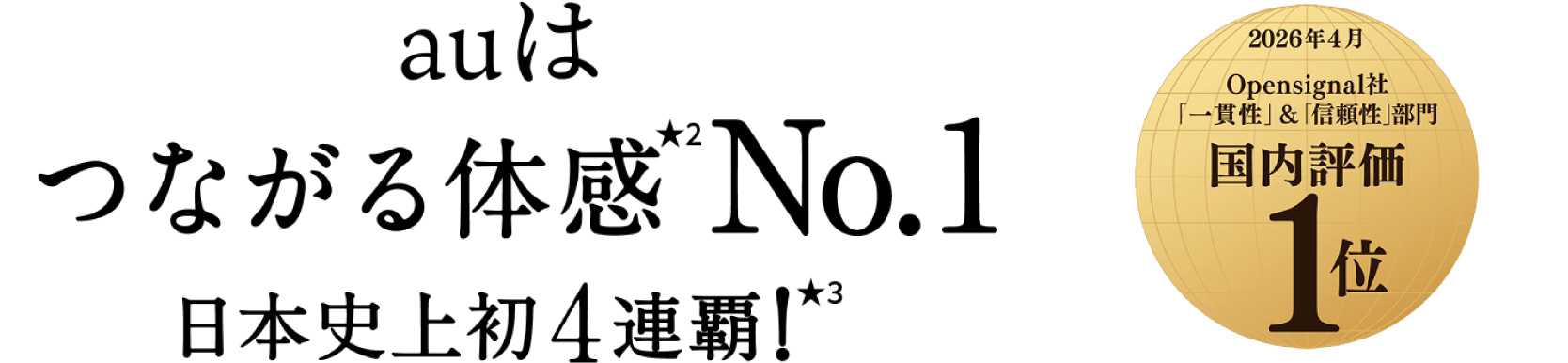auはつながる体感 No.1 日本史上初4連覇
