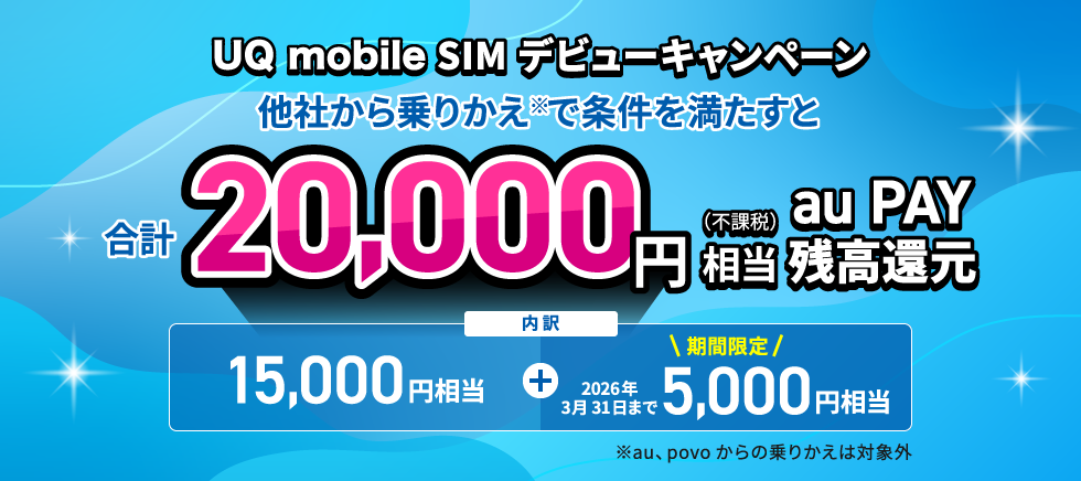 UQ mobile SIMデビューキャンペーン
