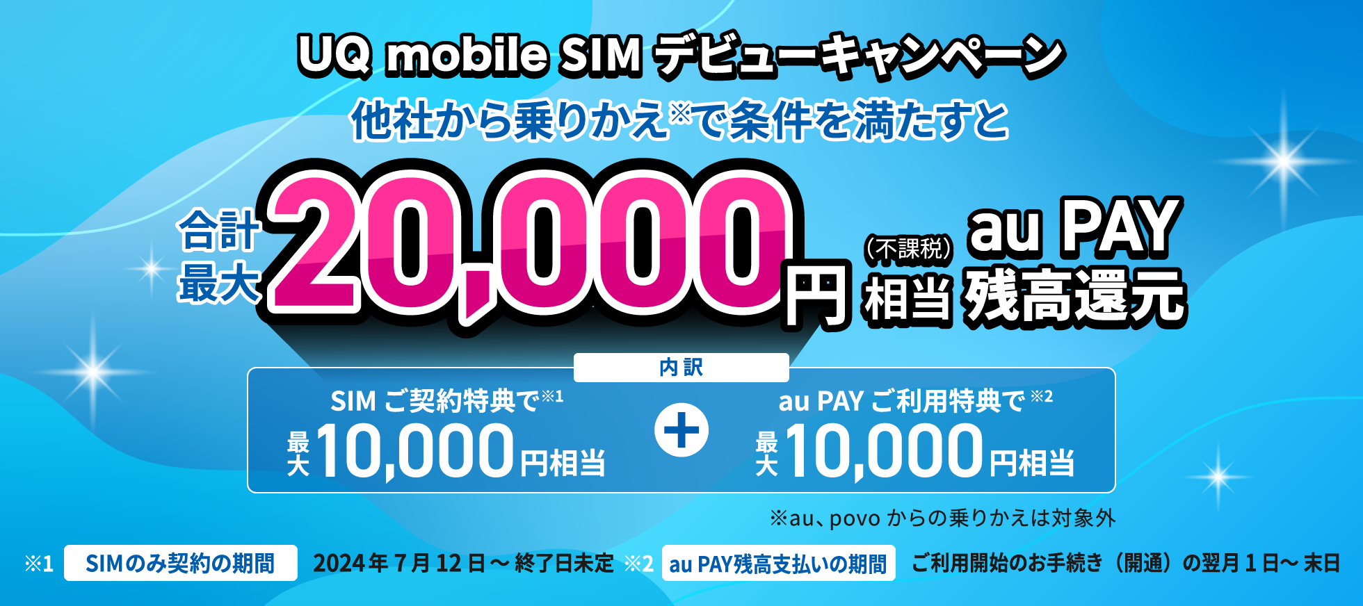 UQ mobile SIM & au PAY ご利用キャンペーン